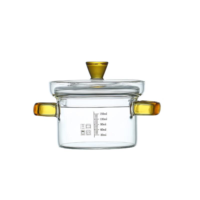 Borosilicate Glass Steaming Bowl with Lid and Handles 150ml