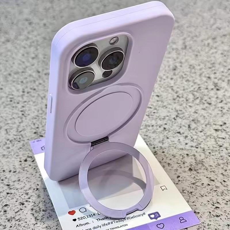 Luxuriöser Flüssigsilikon Ständer Ringhalter Magsafe Hülle Für iPhone 17 Air 16 15 14 13 12 11 Pro Max Plus Magnetische Matte Weiche Hülle