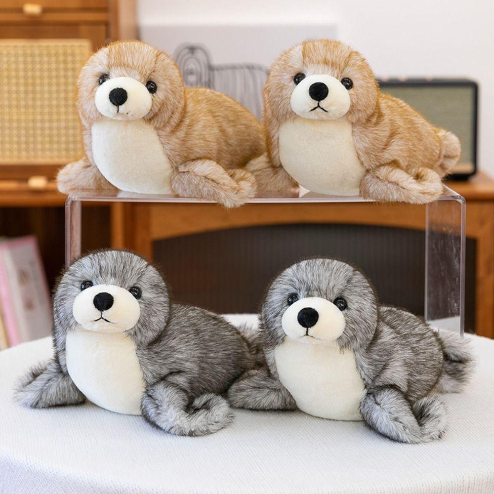 Fluffy Sea World Animal Stuffed Dolls PP Cotton Seal Stuffed Animal  Decorate Present