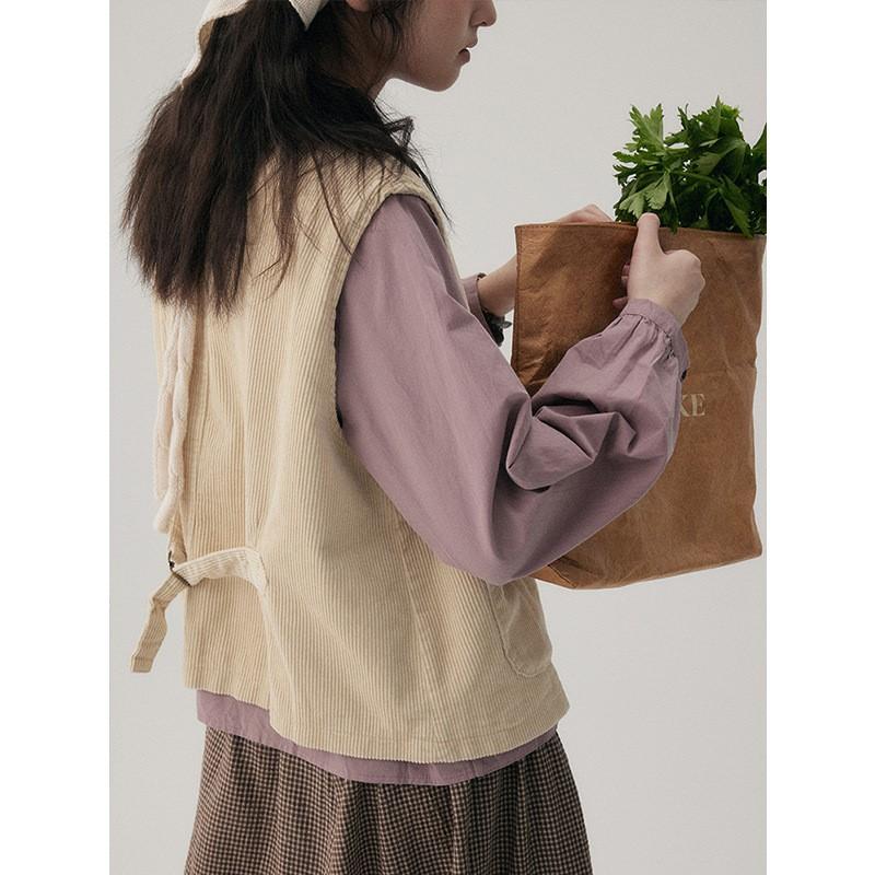 Johnature Vintage Japanese Corduroy Women Spring Casual All Match Loose Women Coats