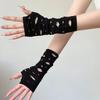 Long Length Gothic Gloves Fingerless Hollow Out Gloves Sexy Long Gloves  Unisex
