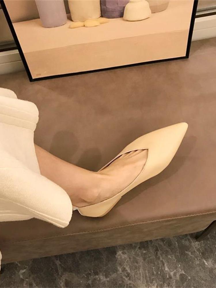 Fashion AIYUQI  Female Shoes Large Size 2025 Pointedtoe Genuine Leather Flat Shoes Women Shallow Mouth Comfortable Women's Boat Shoes