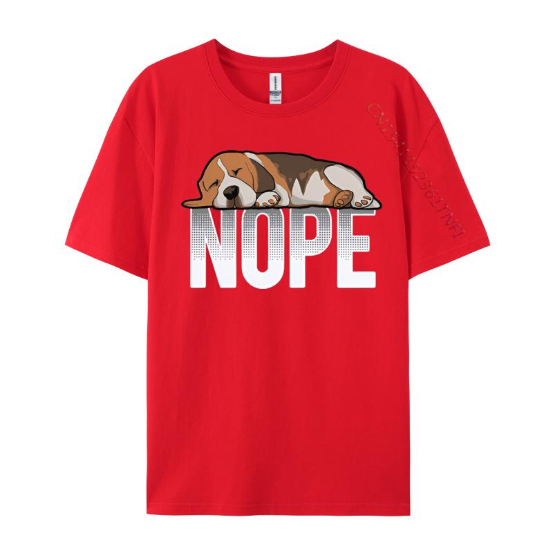 Beagle Dog Nope Vintage Tshirt Mens All Cotton Loose Fitting Oversized Tshirt Top Grahpic Tee Shirt