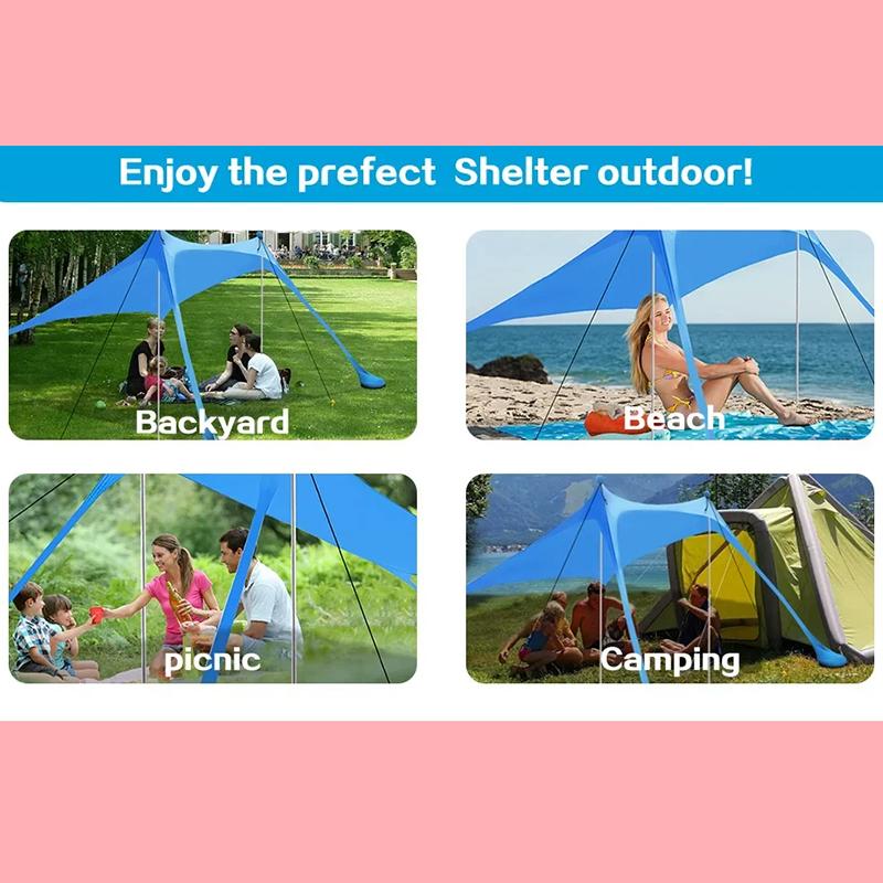 Taşınabilir Kanopi Plaj Çadırı Pop-Up Güneşlik UV Dayanıklı Kamp Yatak Çadırı Rüzgar Geçirmez ve Güneş Kremi Güneş Barınağı Kanopi Bahçe Evi