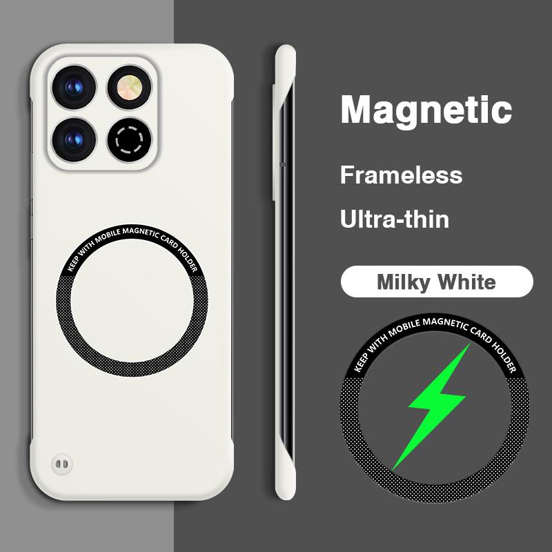 

Simple Frameless Phone Case for Honor X7C Enjoy 60 Plus 5G Magnetic Wireless Charging Original Luxury Ultrathin Back Cover Funda Honor X7c