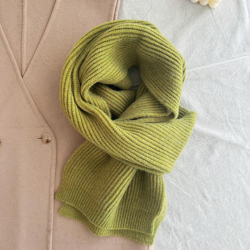 Japanische Studenten-Schals für Damen, warm im Herbst und Winter, verdickt, solide, vielseitig, einfach, zum Stricken, für Wollliebhaber