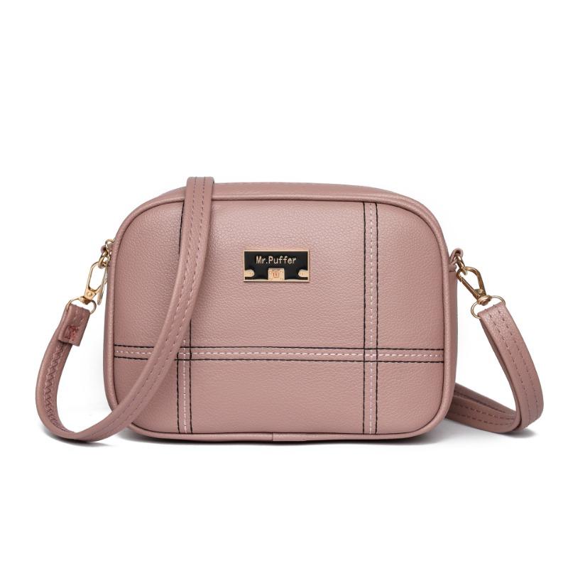 Soft Leather Splicing Bag Women's New Trend Messenger Bag Versatile Women's Bag Temperament Single Shoulder Messenger Bag Batch
