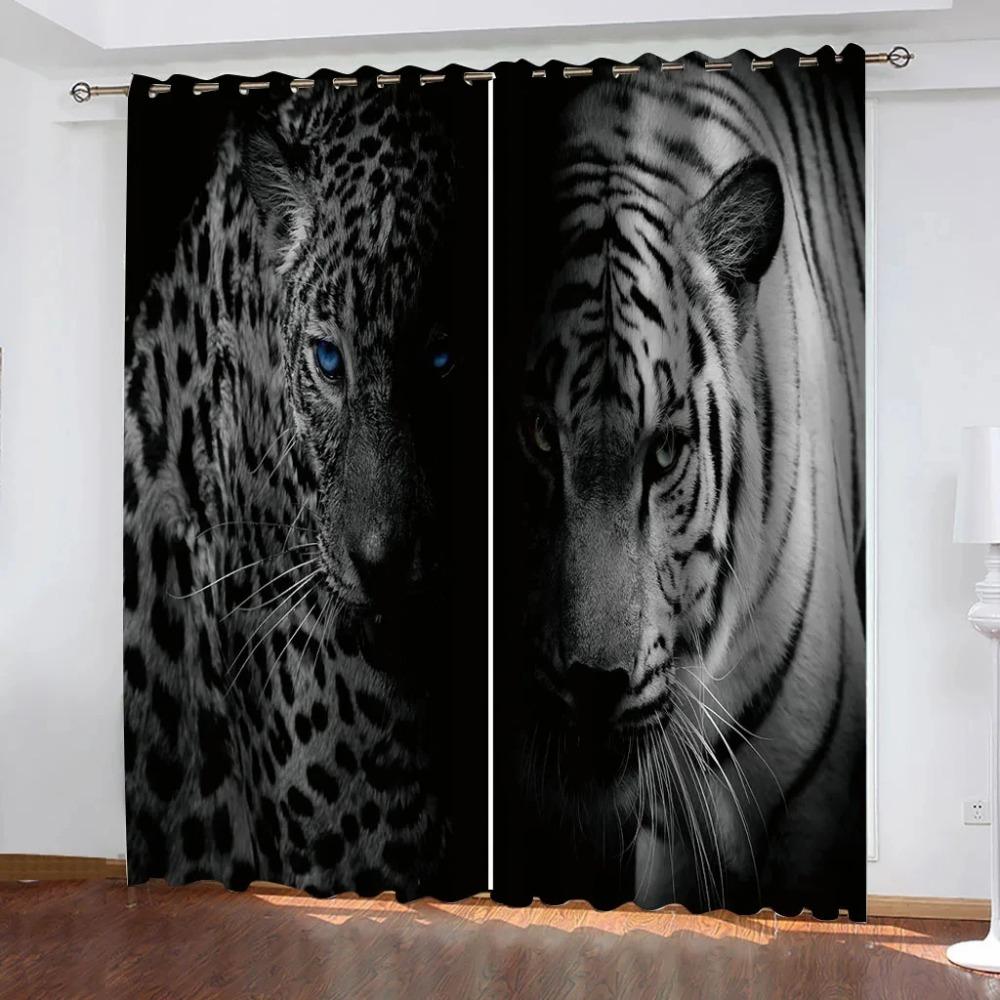 Animal Wolf Tiger Leopard High Blackout Curtains Living Room Children's Room Bedroom Thick Shading Drape New Style Dark Curtain