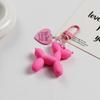 Trendy Acrylic Balloon Dog Keychain & Heart Pendant Backpack Accessory