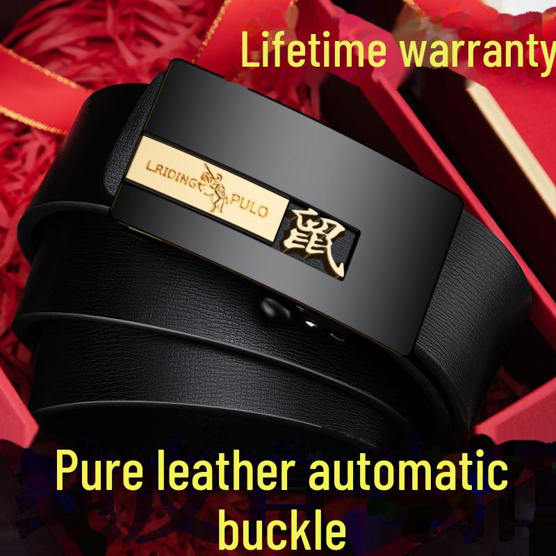 Paul Men's Genuine Leather Automatic Buckle Belt - Versatile Fashion for Business