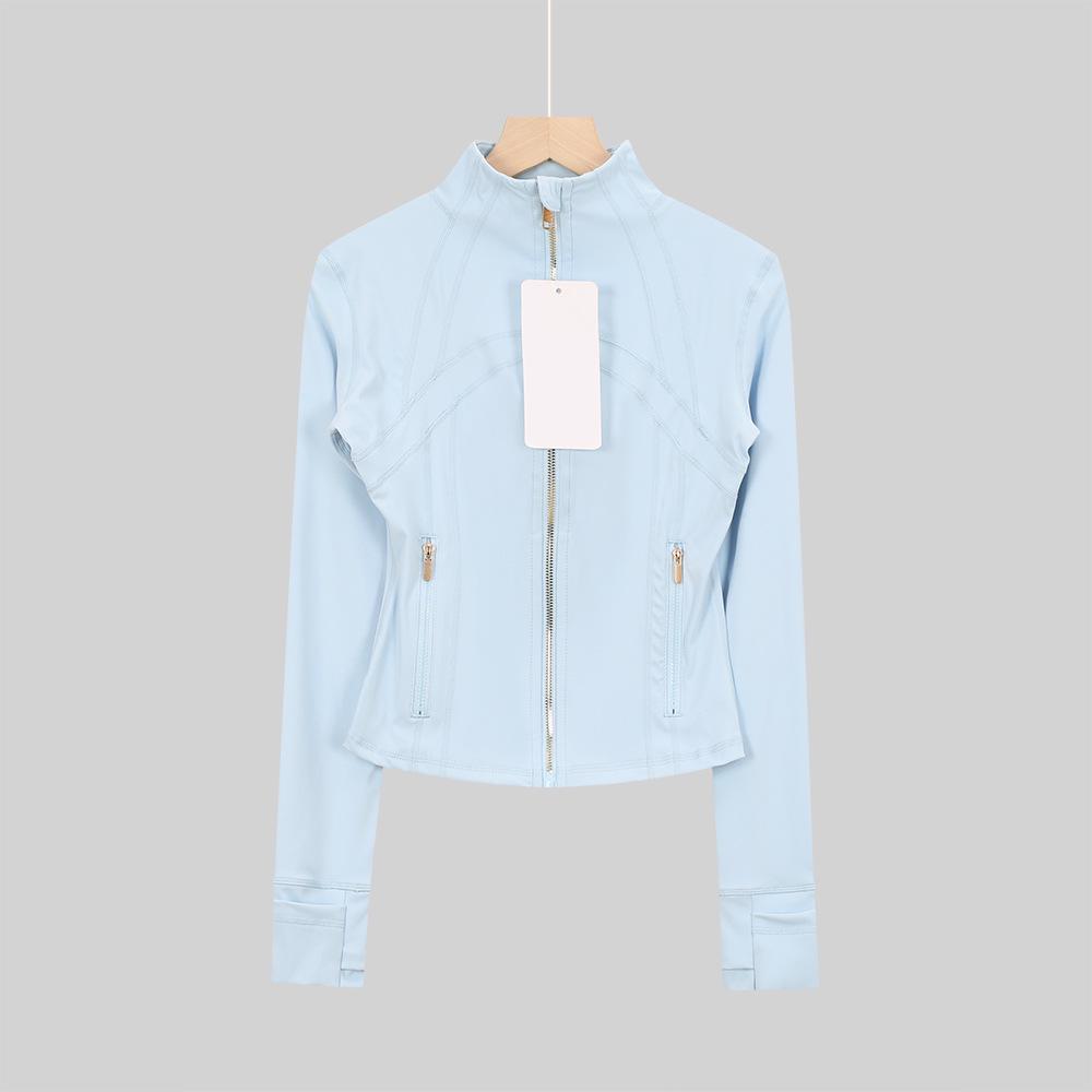 LULULACIE Women's Gold Zipper Stand-up Collar Slim Fit Sports Jacket