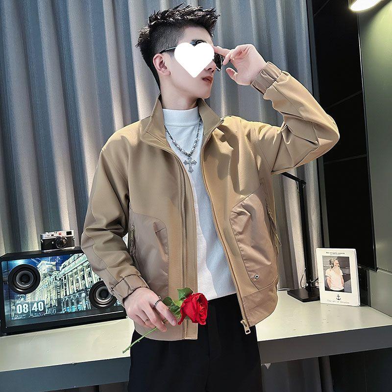 Spring and Autumn Clothes and Jackets Men's Casual Stand Collar Versatile Gowns New Men's Tops Handsome Jackets