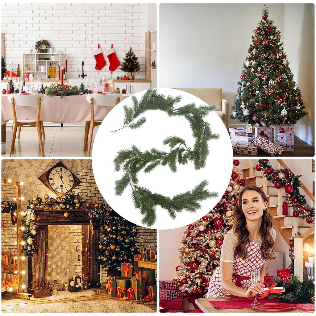 Christmas Garland For Mantle 70 Inch Pine Realistic Pine Garland Mantle Christmas Decorations For Home Decor Indoor Outdoor