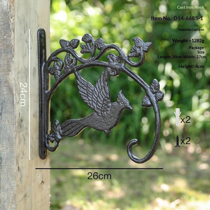 Vintage Cast Iron Wall Hook Heavy Duty Wall Mounted Hanging Hooks Rustic Decorative For Entryway Garden Home Decoration