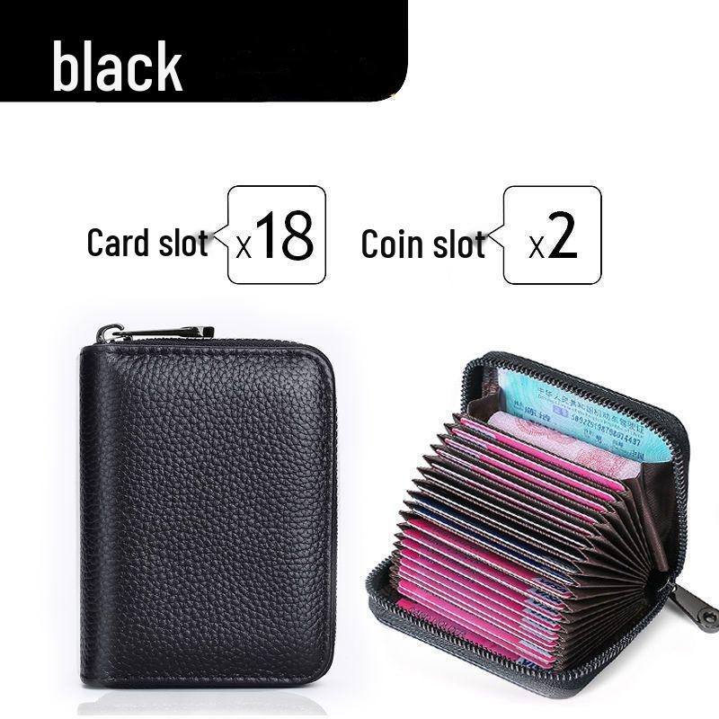 Men's and Women's Anti-Theft Accordion Card Holder with Large Capacity, Anti-Magnetic Protection, and Multi-Card Slots.