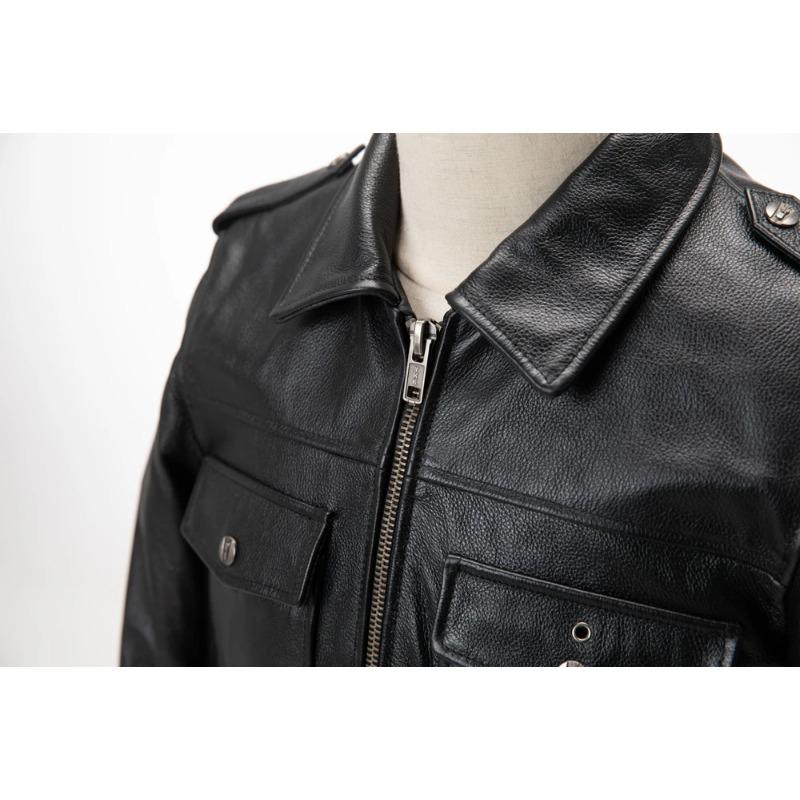 Chinese Size Genuine Leather Jacket Men Blue Black Natural Cowhide Slim Fit Men's Coat Casual Style Clothes Spring Autumn Asian Size M617