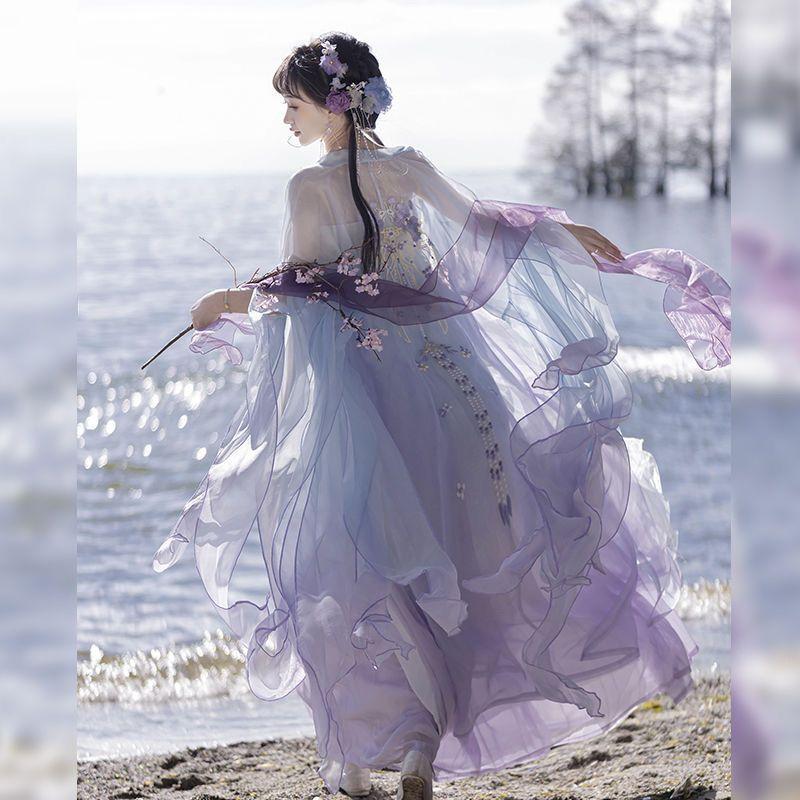 Čínský Hanfu HEZI Sukně Výšivkový Oblek ve stylu dynastie Tchang pro ženy