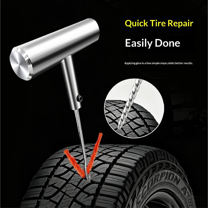 Car Tire Repair Kit With Box Tire Puncture Emergency Repair Tools Car Motorcycle Bicycle Tyre Repairing Tool Set Easy To Use