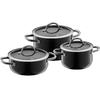 Fusiontec Inspire Saucepan Set, Black, 3 Pieces (3201112809)
