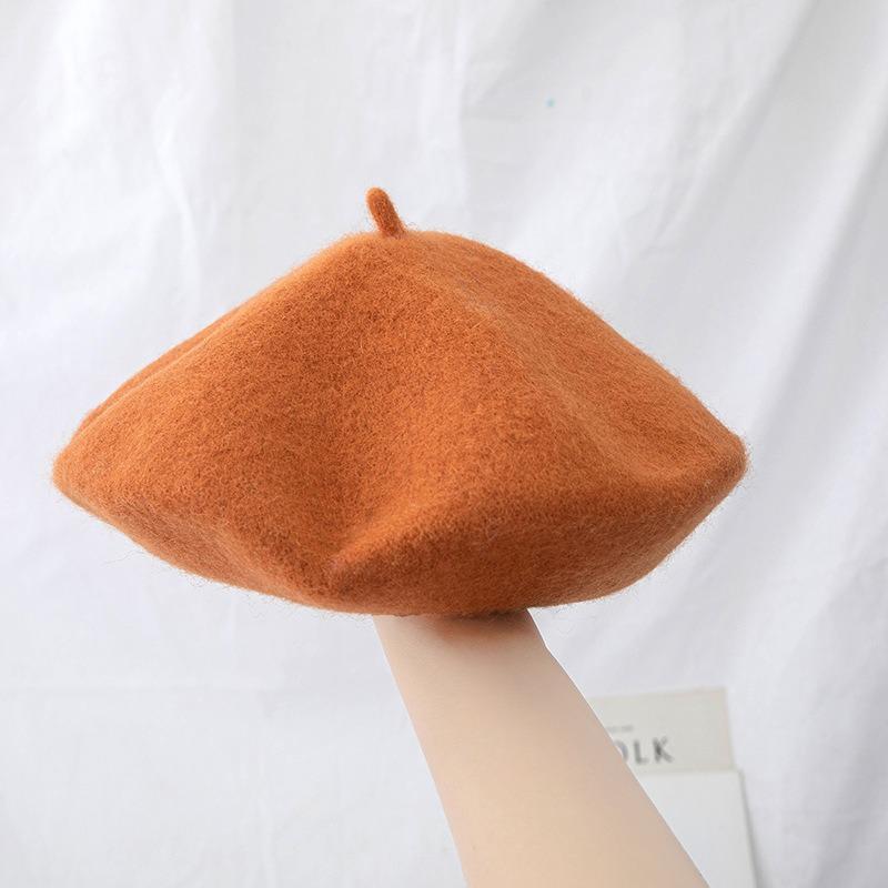 British retro woolen beret hat women's winter versatile fashion warm painter bud hat