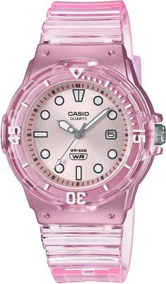 Analog Watch LRW -200H-2BV / -200HS-4EV Women's/Kids' Cheap Casio Watch In Clear Pink/Gloss White and Blue (Imported)