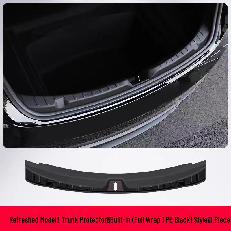 Compatible Tesla Model Y TPE Door Sill Strips & Console Kick Protection - Front, Rear, and Second Row Coverage