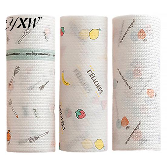 Reusable Kitchen Paper Towel Roll 50/100/200Pcs/Roll Super Water Oil Absorbent Wet Dry Dual Washable Use Food Grade Tear-off Lazy Rag Dishwashing