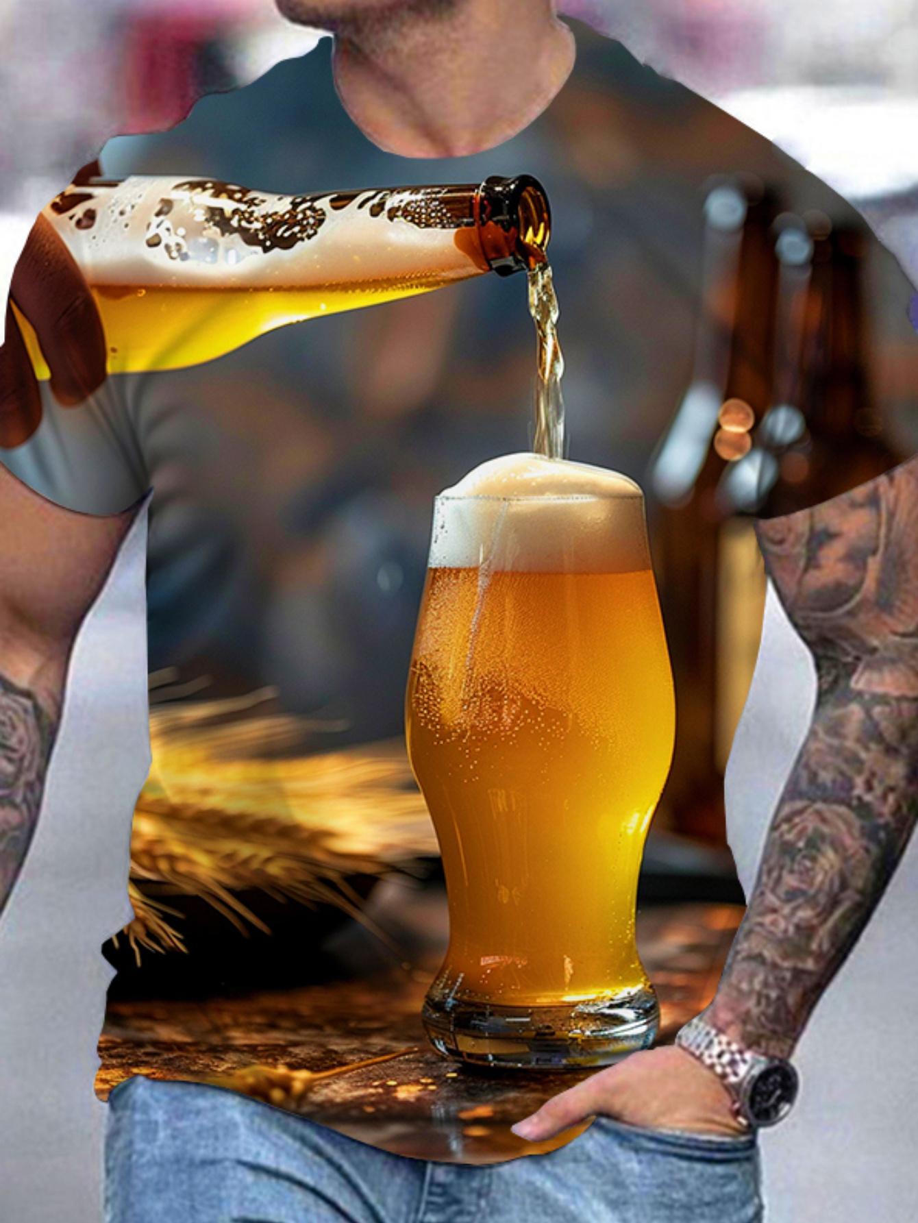 Мужская футболка с принтом в виде градиента цвета пива — фото 5