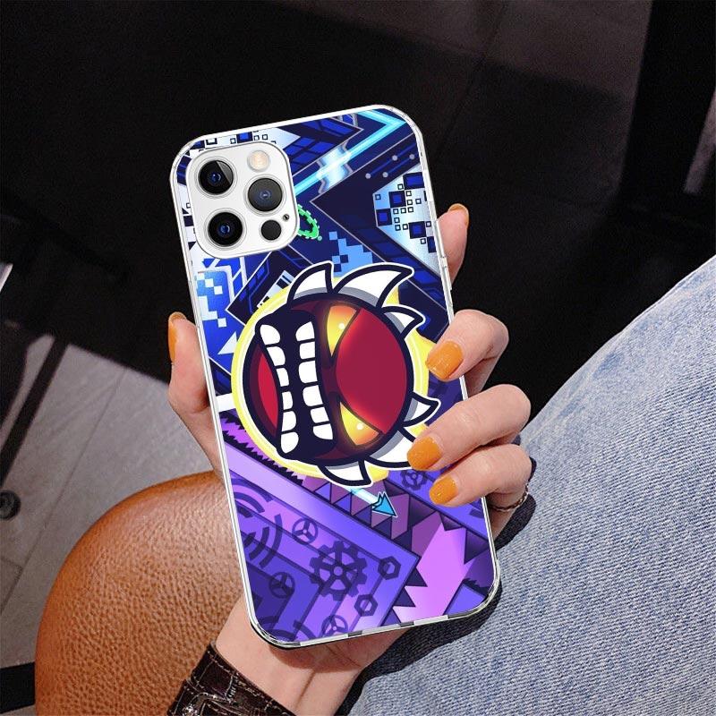 

Geometry Dash Game Phone Case For iPhone 17 Air 16 Pro Max 16E 15 + 14 Plus 11 12 13 Mini 7 8 SE Gift Print Cover Fundas 16 Pro iPhone 14 Pro