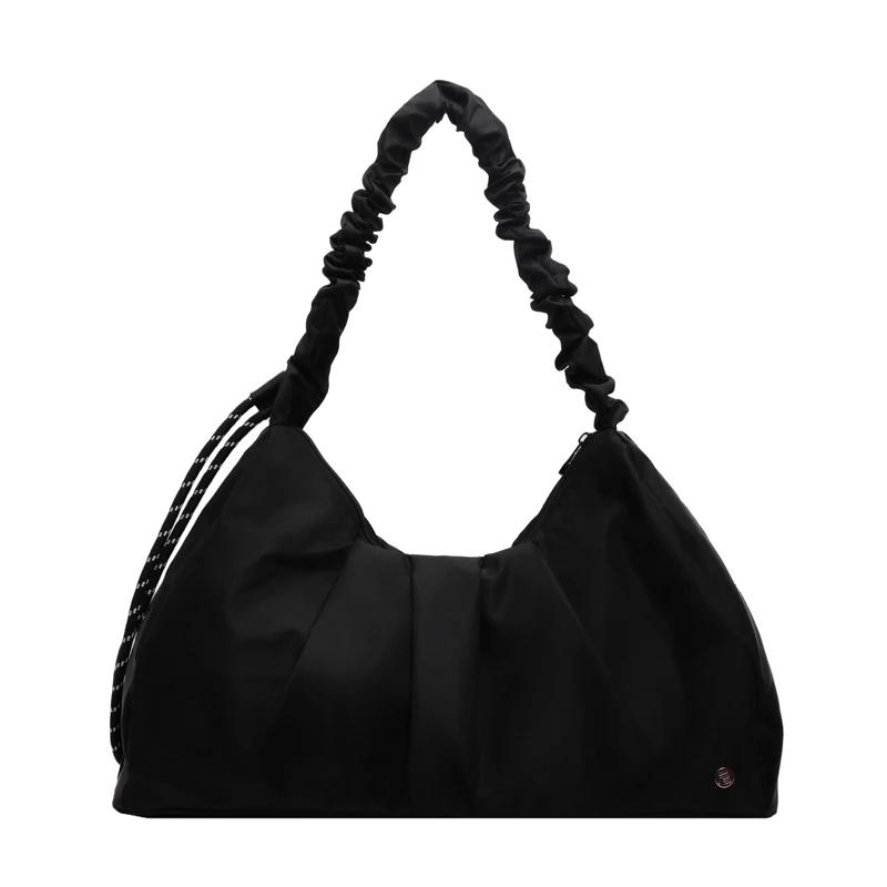 

Женская сумка через плечо из нейлона большой вместимости, прочная повседневная сумка, плиссированный дизайн, мода