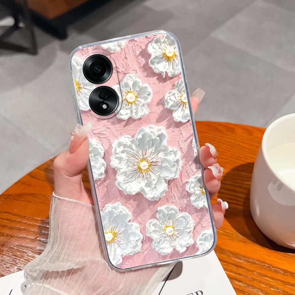 Carcasă nouă pentru Oppo A58 A57 A57S A57e A77 A77S A78 A79 A98 A38 A2 F23 K11 4G 5G Model animal drăguț din silicon transparent anti-alunecare Carcasă durabilă pentru Oppo Capa