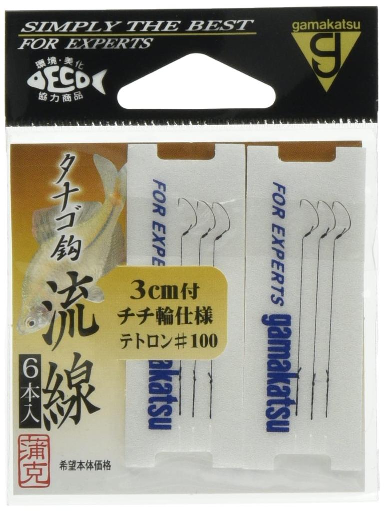 Gamakatsu Tetoron Lined Tanago Hook, Streamlined Leader - Tetoron #100 Fishing Hook