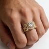 Fashionable and Luxurious Women's Wedding Ring with Sparkling Synthetic Zircon Pattern Inlaid