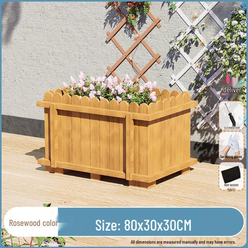 Hualongdun Carbonized Solid Wood Outdoor Planter Box