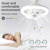 48W E27 360 ° Shaking Head Fan Light  Remote Control Ceiling Chandelier Fan Automatic Household Small RGB Ceiling Fan Lamp