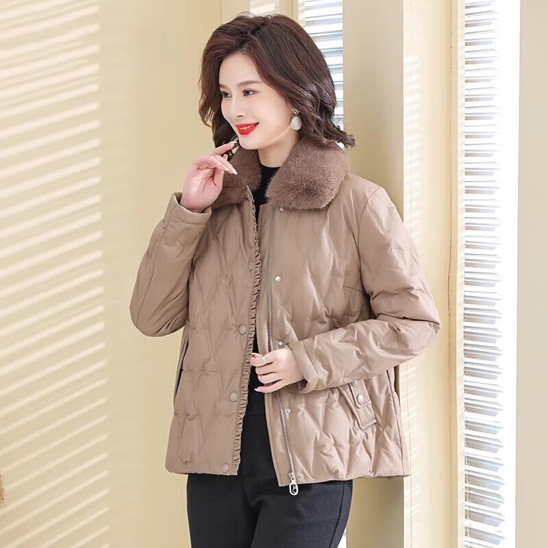 YAYA Women's PU Leather Down Coat