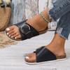 Fashion Platform Slippers Women Shoes Summer New Belt Buckle Cork Beach Shoes for Women Sandals Trendy Open Toe Women's Sandals Slippers