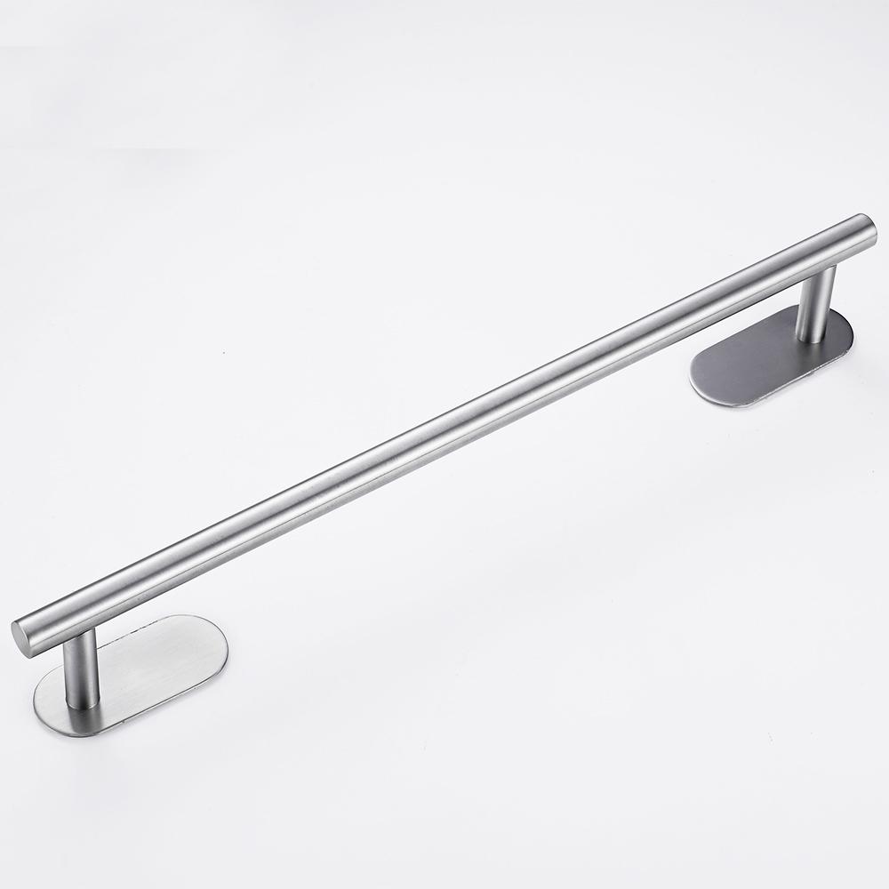

Towel Holder Stainless Steel Self Adhesive Towel Rail No Drilling Kitchen Towel Rack Wall Hanging Bathroom Hardware for Home серебряный