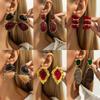 Minimalist Retro Gemstone Pendant Earrings Ins Style Geometric Wrinkled Alloy Earrings