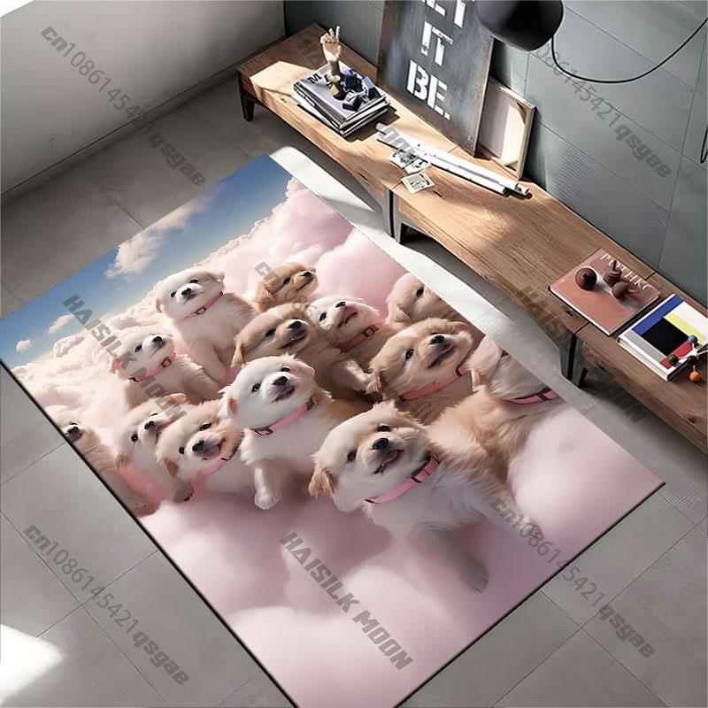 Puppies resting on soft clouds carpet Yoga living room room decor children's crawling mat doormat area rug games mat