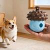 Dog Treat Dispenser Toy Squeaky Interactive Dog Chew Toy Dog Puzzle Toy for Puppy Teething Brain Training Teeth Cleaning