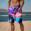 Summer New Harajuku 3D Cocoanut Trees Printing Beach Shorts Palm Tree Graphic Board Shorts for Men Hawaiian Cool Swimming Trunks