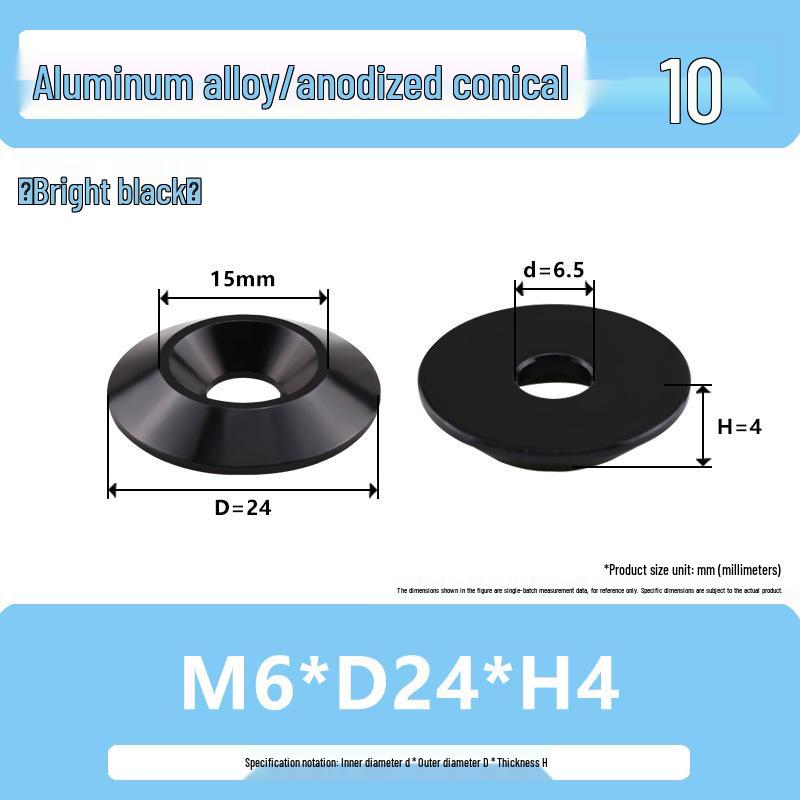 Colored Aluminum Alloy Countersunk Fish Eye Washers - M6/M8/M10