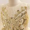 Children's Formal Princess Evening Gown - Sequined Embroidered Long Sleeve Lace Dress