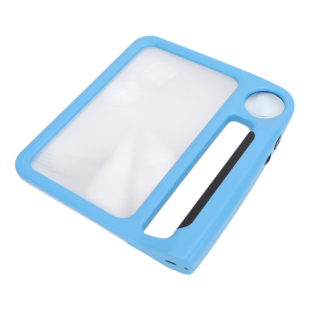 5X 10X Handheld Magnifier 48 LED Lights 3 Dimmable Light Modes Rectangular Magnifier for Reading Small Prints Low