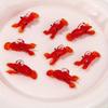 1PC Roter Hummer Mini Figur Anhänger Niedlichen Charme Krebse Garnelen Garnelen Winzige Statue Ornamente Aquarium Dekor Zubehör
