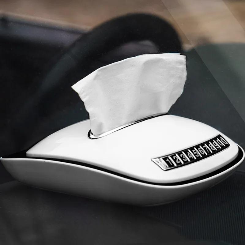 Household Car Tissue Box Functional  Aromatherapy Sun Visor Tissue Box  Accessories Holder Paper Napkin Clip Tissue Paper Box