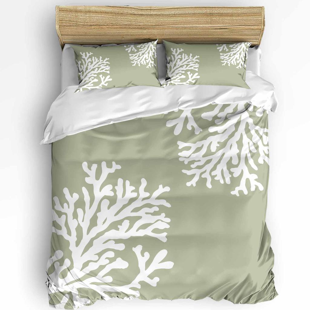 Ocean Starfish Coral Vessel Shell Duvet Cover with Pillow Case Custom 3pcs Bedding Set Quilt Cover Double Bed Home Textile