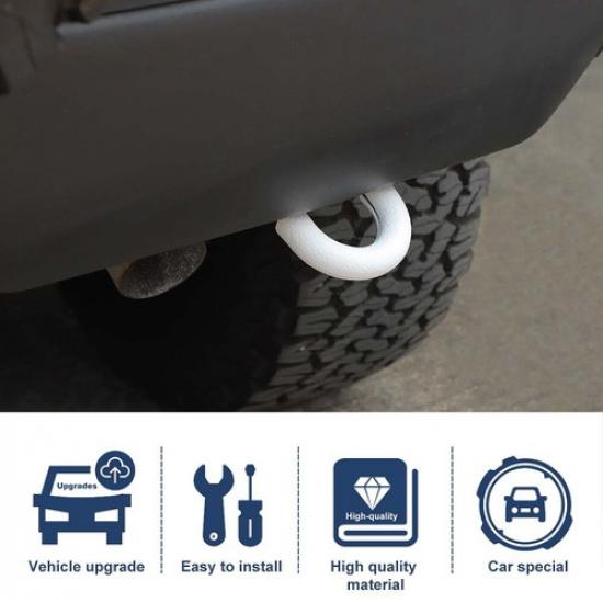 White Rear Bumper Tow Hook Panel Decor Trim Cover Protect Shell For Ford Bronco