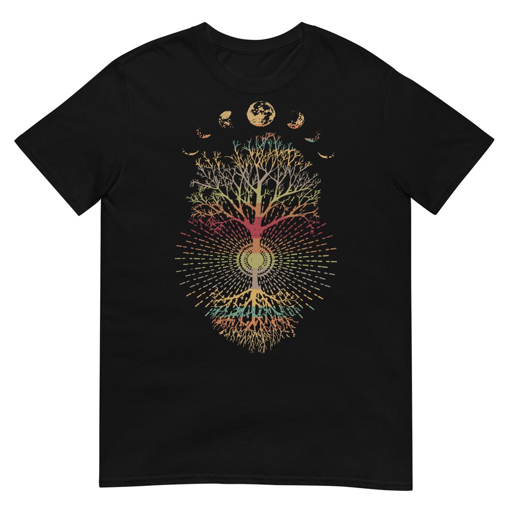 Phases Of The Moon Retro 60s 70s Vibe Tree Of Life TShirt